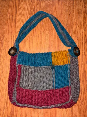 Handmade crochet bag Blue thumbnail 1