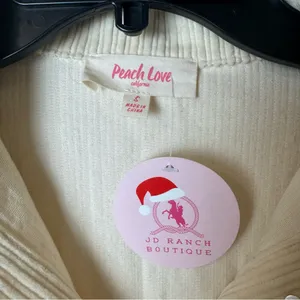 Peach Love Sequin Nutcracker Corduroy Shacket NWT Size S thumbnail 5