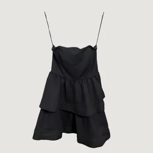 ASTR The Label Black Strapless Tiered Ruffle Mini Dress Size S thumbnail 6