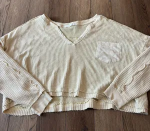 Altard state cropped waffle knit top thumbnail 1