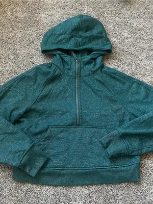lululemon athletica Dark Green Tinsel Sparkle Half-Zip Hoodie Scuba thumbnail 2
