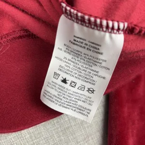 Nike Hoodie Womens Small Red Velour Pullover Cropped Hooded Lined Embroidered thumbnail 7