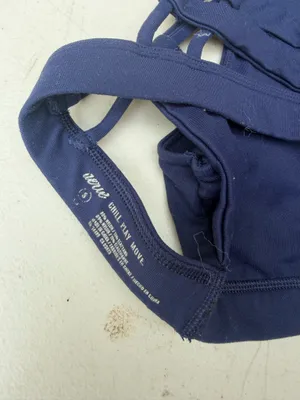 Navy Aerie High Neck Sports Bra Crossback thumbnail 3