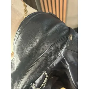 Express faux leather dark blue jacket size small motto rock like style thumbnail 7