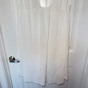 Anthropologie XL White Sleeveless Tie Front Cover Up Tunic Cottagecore Boho Chic thumbnail 9