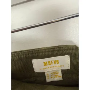 Anthropologie Women’s 4 Maeve Remi Olive Green Wide Leg Crop Pants thumbnail 2