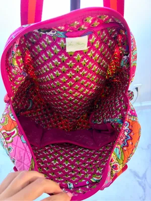 Vera Bradley Quilted Floral Weekender Bag in Magenta Pink thumbnail 9
