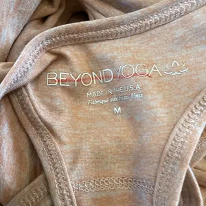 Beyond Yoga Tank Top Medium Double Up Racer Tank‎ Pink Heathered thumbnail 3