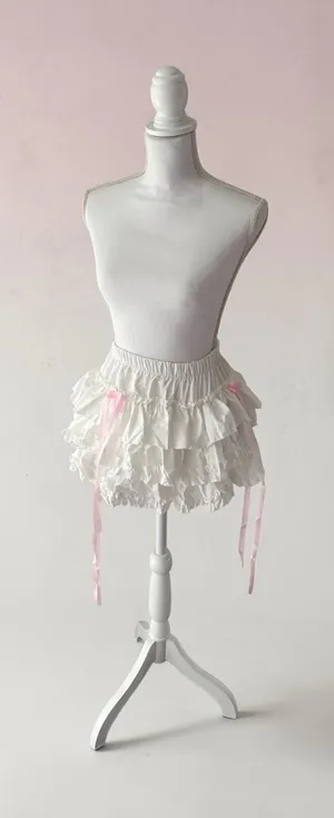 Cute Y2K tiered skirt White Size one size thumbnail 1