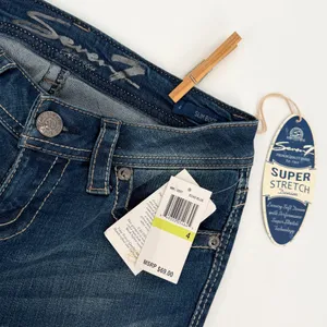 Seven 7 Jeans Women’s 4 Blue Slim Boot Super Stretch Denim Whisker Wash NWT thumbnail 4