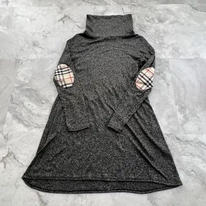 Million Bullpup Sweater with Elbow Patches Gray Tunic Dress Size Large L USA‎ thumbnail 1
