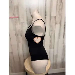KRUSH Black Lace-Up Front Bodysuit Women’s Medium Spaghetti Strap Stretch One-Pi thumbnail 3