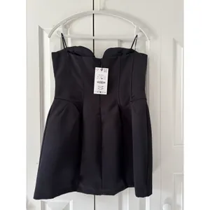 Zara Strapless Black Mini Dress Large New With Tags thumbnail 8