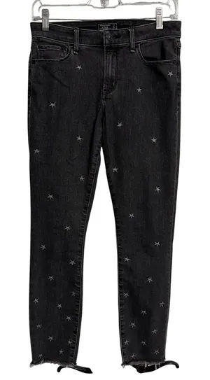 Abercrombie Fitch‎ Womens Super Skinny Ankle Jeans Black Star Print Size 27 thumbnail 1