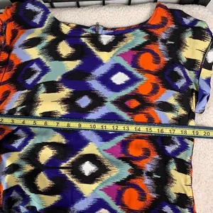 Anthropologie Ella Moss Geometric Zipper Back Oversized Blouse Top Medium thumbnail 6
