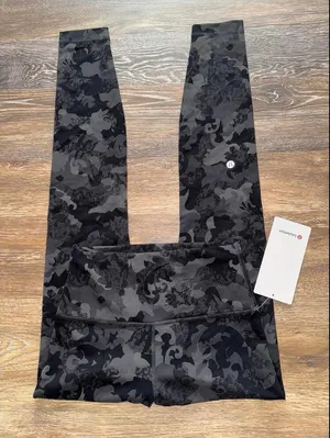 Lululemon Wunder Train High Rise 28” Hidden Heritage Lace Black Size 6 NWT thumbnail 1