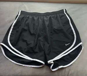 Nike Women’s Black Athletic Running Shorts with White Trim thumbnail 1