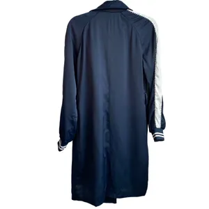 Belle Vere Navy Blue Belted Trench Coat Jacket Unique‎ Sleeves Satin Feel Sz S thumbnail 8