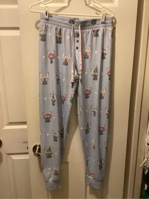 P.J. Salvage Light Blue Girls' Pajama Set with French Bulldog Motif thumbnail 5