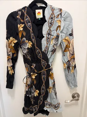 Farm Rio Snake Garden Mix Wrap Mini Dress thumbnail 2