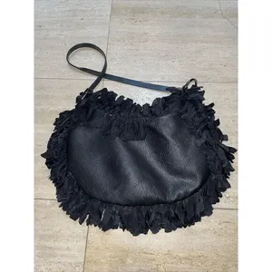 WOMENS PHOEBE AND‎ JOSEPHINE Fur LEATHER Fringe SHOULDER PURSE 14x9" thumbnail 2