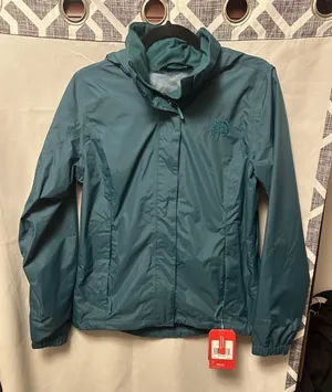 NWT The North Face Resolve 2 Hooded Jacket Woman's Deep Blue Teal Size Small thumbnail 1