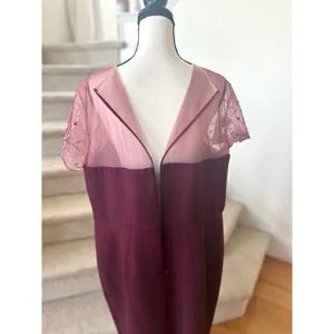 JS Collections Burgundy Red Floral Beaded Illusion Sheath Cocktail Dress thumbnail 5