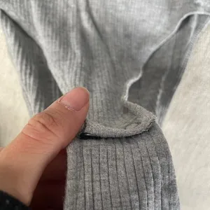 Abercrombie Fitch Gray Ribbed Off Shoulder Bell Sleeve Bodysuit Womens S thumbnail 3