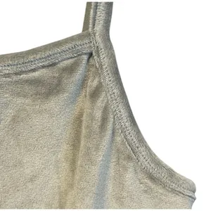 SKIMS Velour Cami Women Large Smoke Grey 0883 Square Neck‎ Spaghetti Strap NWT thumbnail 3