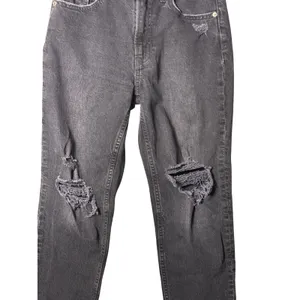 Gap Cheeky Straight High Rise Jeans 2P Black Distressed Grunge Edgy Raw Hem thumbnail 3