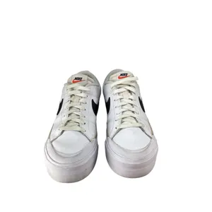 Nike Low Platform Shoes Court Legacy 8 White Black Hemp Sneakers DM7590-100 thumbnail 6