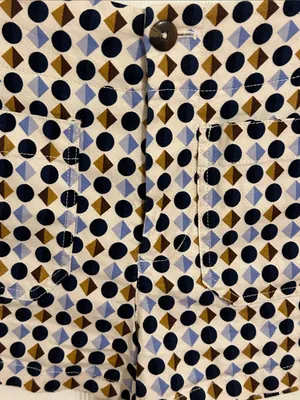 Anthropologie Maeve The Colette Shorts Blue Geometric Print High Waist Size 26 thumbnail 7