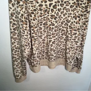 Honeydew Women's Size XL Velour Sweatshirt Natural Leopard Animal‎ Print Beige thumbnail 11