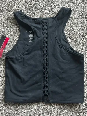 NWT Carbon 38 Womens Bra Raceback Size Medium Black thumbnail 1