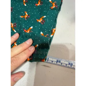 J.Crew Pajama Pants Women XS Green Excellent Flannel Fox Print F8320 thumbnail 8
