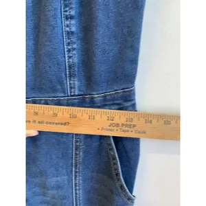 Sincerely Jules Women’s Denim Overalls Sincerely Wide Style Retro Leg Side Zipper Blue Size S thumbnail 4