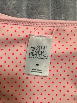 wild fable Red Polka Dot Bikini Bottom with Light Pink Trim thumbnail 3