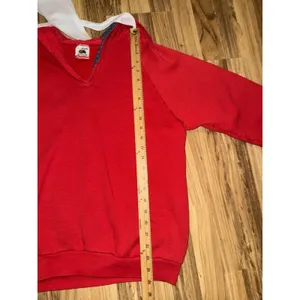 VTG Fruit of the Loom Women's L‎ Large Sweatshirt USA Flag Hood Ribbon Tie thumbnail 6