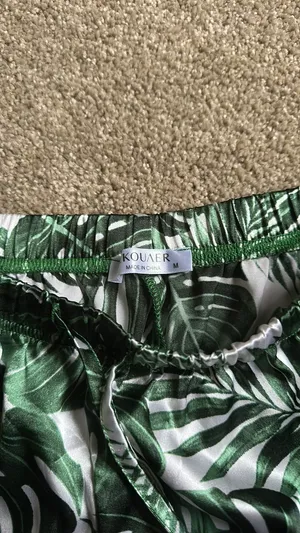 Ekouaer Pajama Set Satin Palm tree medium thumbnail 2