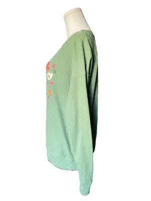 Feeling Festive Pumpkin Spice Waffle Knit Long Sleeve Top thumbnail 5
