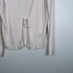 Torrid Women Super Soft Tie-Front‎ Cardigan Ivory Ribbed Knit Sweater 2X thumbnail 5