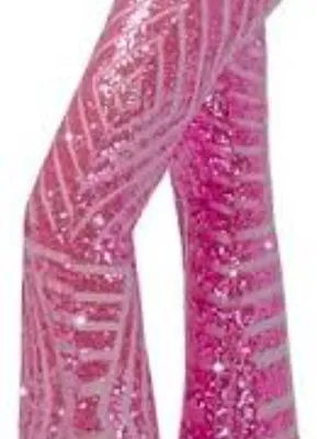 BLENCOT Sequin Wide Leg Palazzo Pants High Waist Flare Party Trousers L thumbnail 2