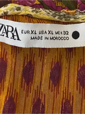 ZARA NWT Printed Flowy Halter Top Boho Metallic Layered Open Back Size XL thumbnail 8