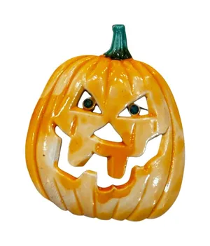Vintage 80s Jack-o-Lantern Pumpkin Enamel Pin from JJ thumbnail 1