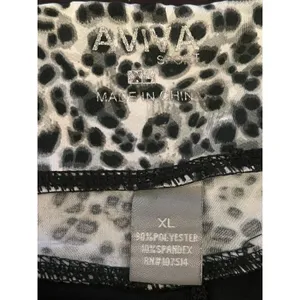 Aviva Yoga Shorts Womens XL Black Leopard Waist Stretch Activewear Running Gym thumbnail 3