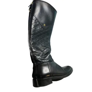 5.5 Tory Burch Claremont tall riding boots black quilted leather equestrian thumbnail 3
