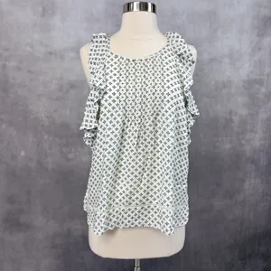 Abercrombie Fitch Womens Ruffle Top Small Romantic Cottage Boho Dainty Soft Girl thumbnail 2
