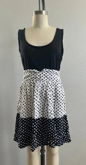 Wet Seal Polka Dot Sleeveless Dress Black White Size Small thumbnail 1