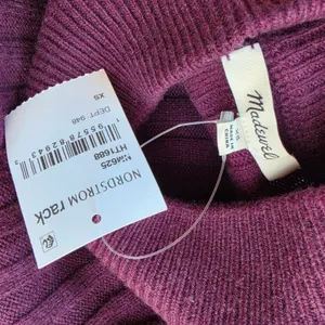 Madewell NWT Mockneck Ribbed Wool Blend‎ Cropped Sweater Plum Purple NM625 XS thumbnail 3
