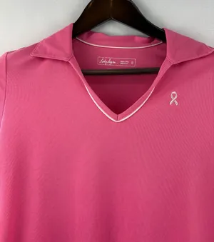 Women’s Lady Hagen Small Pink Breast Cancer Awareness Polo thumbnail 1
